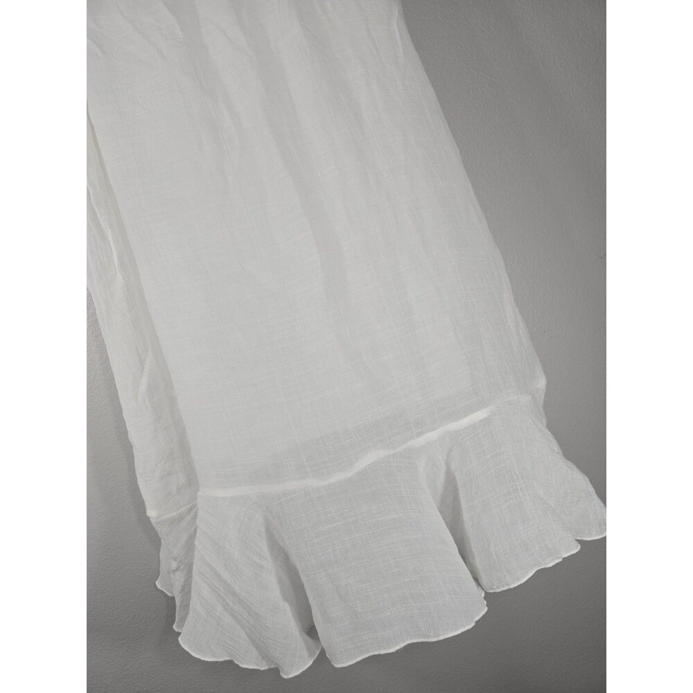 Avenue Vtg Plus 18/20 Boho Cream asymmetrical hem midi skirt button front AC - Picture 6 of 7